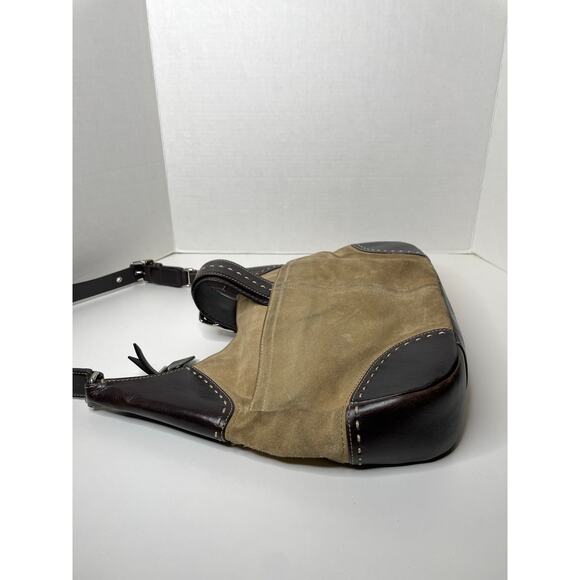 Coach Hamilton Suede Camel Tan Leather Hobo Tote Shoulder Bag Purse Vintage 90s - Picture 8 of 9